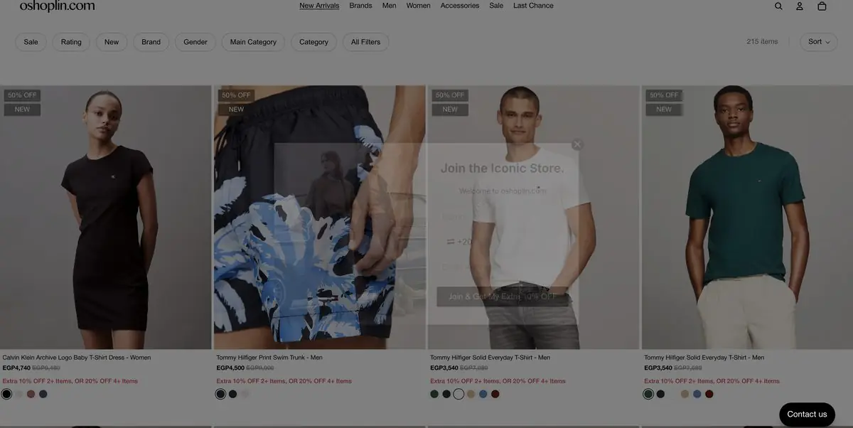 Oshoplin: Multi-brand collection grid