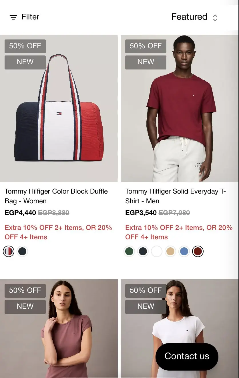 Oshoplin: Mobile collection with Filter and sort